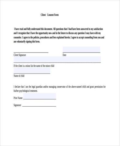 child counselling consent form