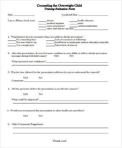 child counselling evaluation form