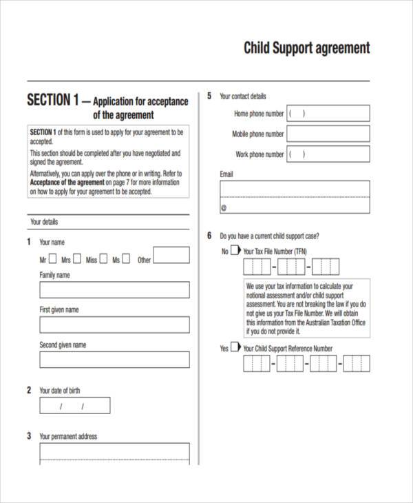 FREE 8+ Child Support Agreement Forms in PDF MS Word