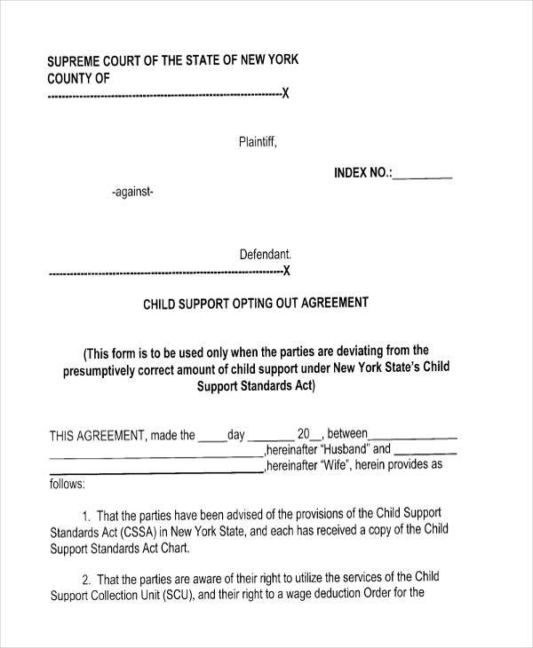 child support opting agreement form1