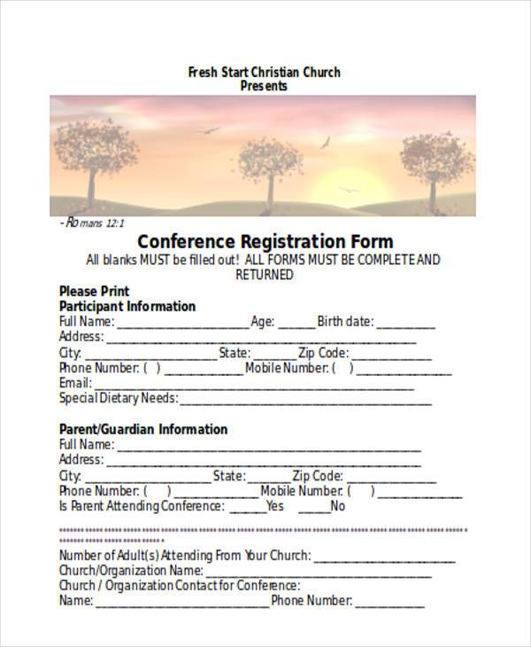 church conference registration form3