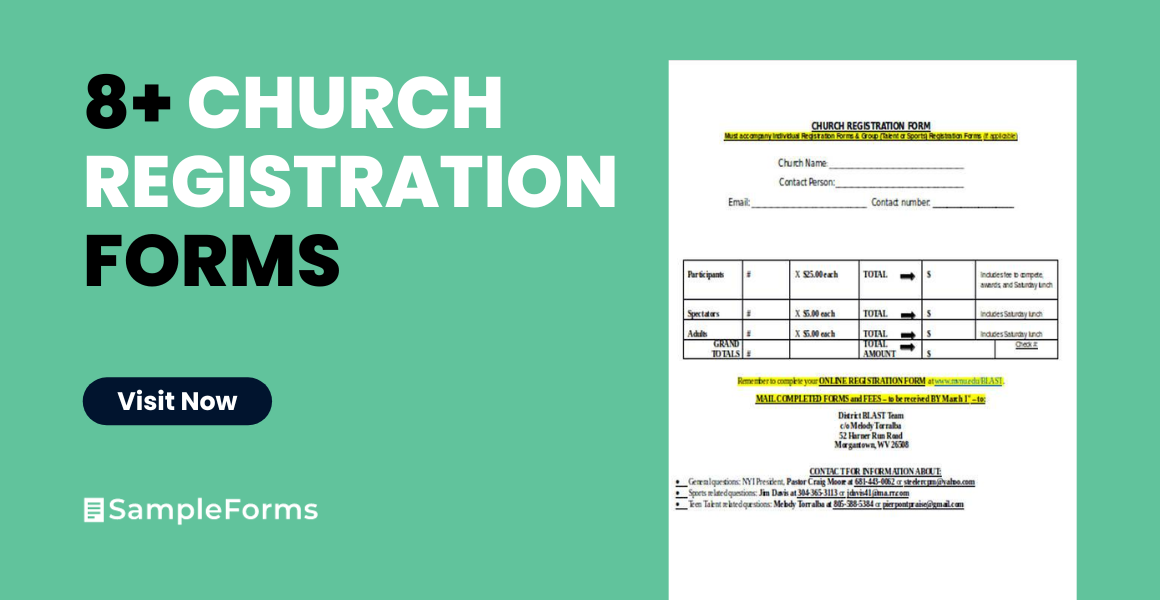 church registrations form