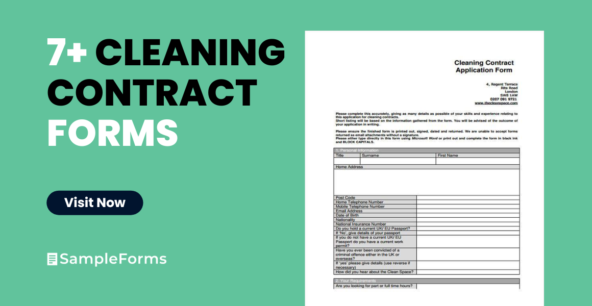 cleaning contract form