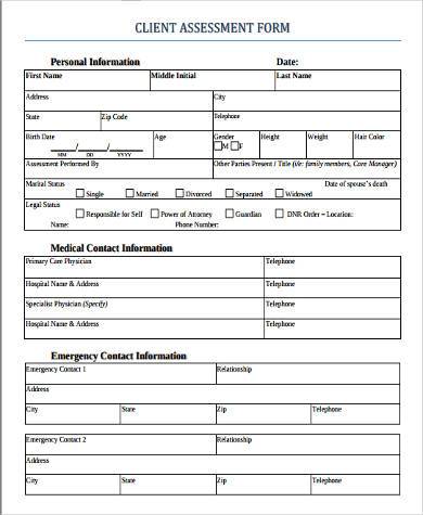 client assessment form in pdf