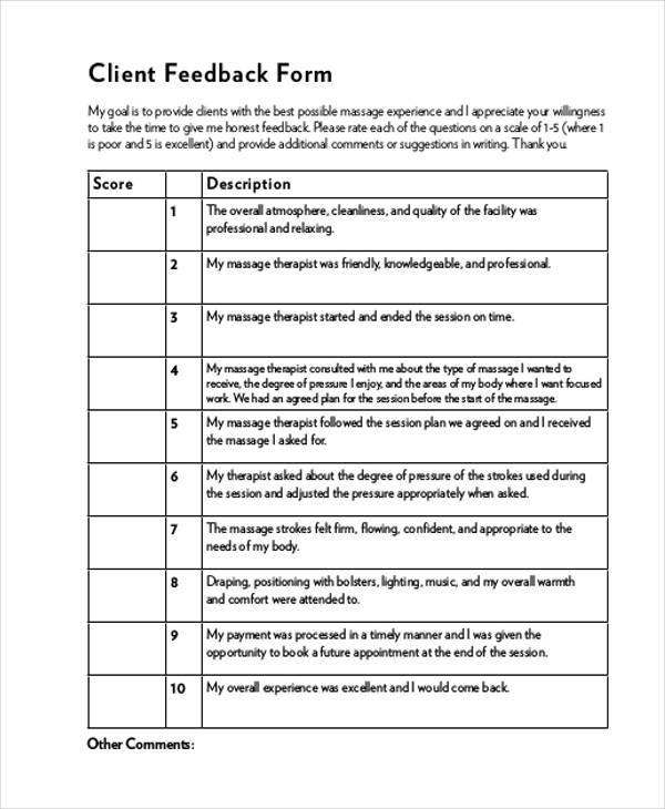 FREE 9+ Feedback Forms for Clients in PDF | Ms Word | Excel