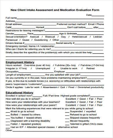 client intake assessment form