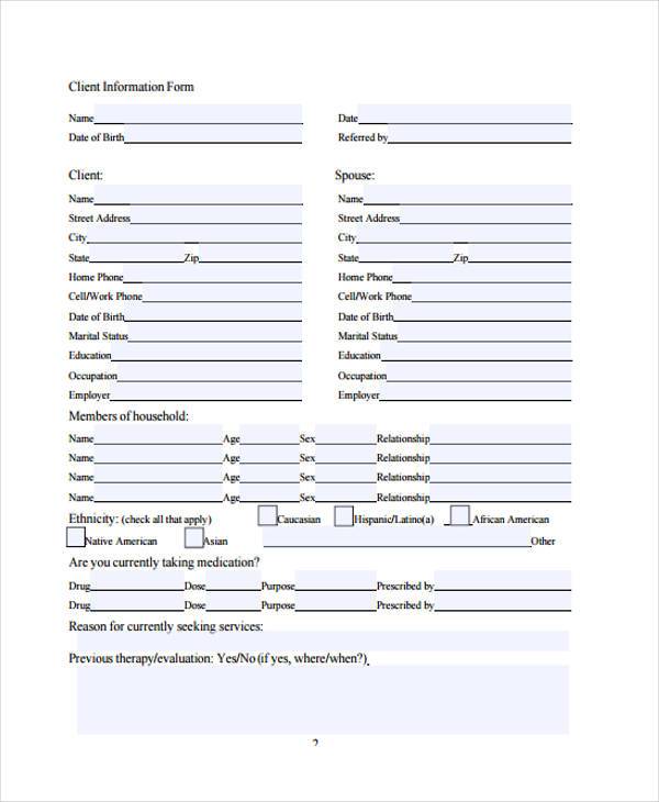 clinical interview assessment form