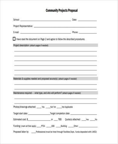 community project proposal form