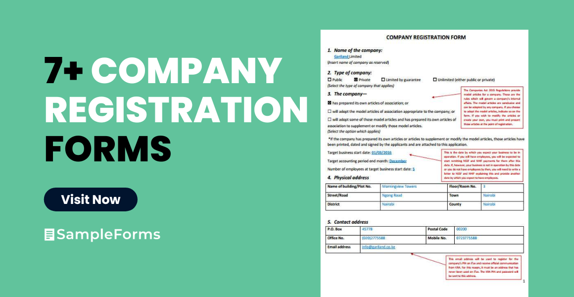 company registration forms