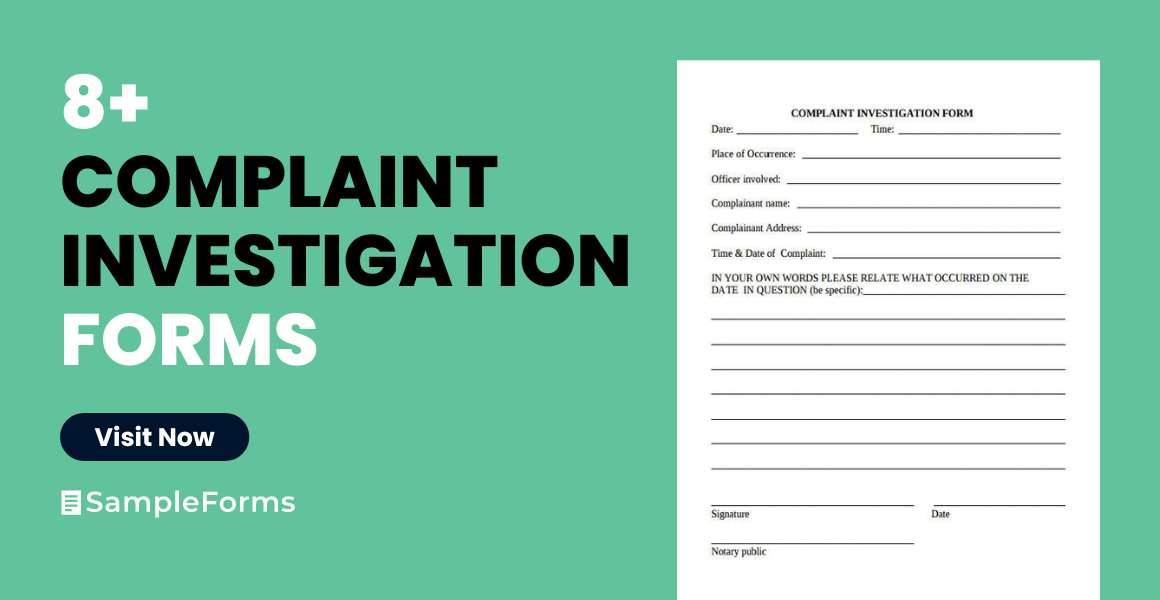 complaint investigation form