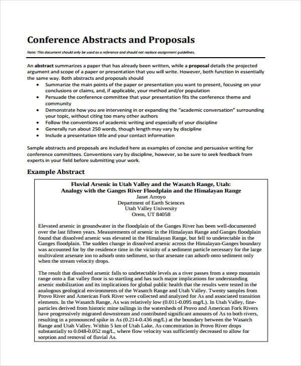 conference abstracts proposal form sample