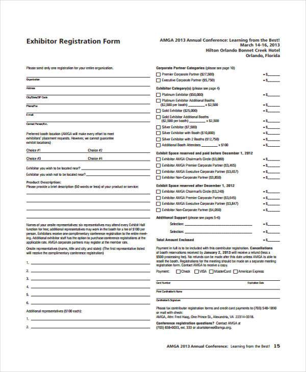 conference exhibitor registration form