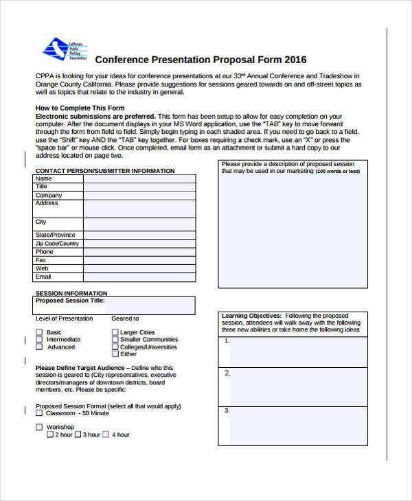 conference presentation proposal form