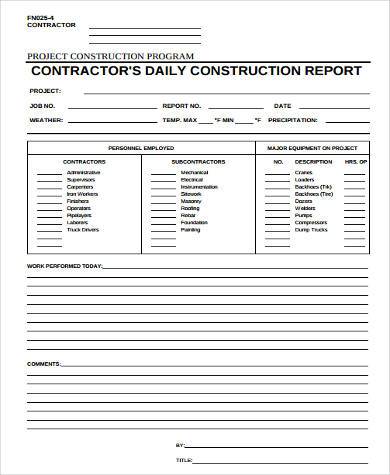 construction daily report form2