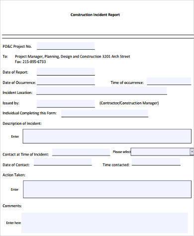 FREE 15+ Construction Report Form Samples, PDF, MS Word, Google Docs, Pages