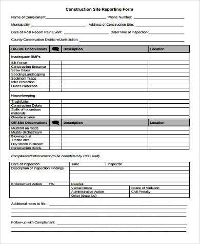 construction report form in pdf