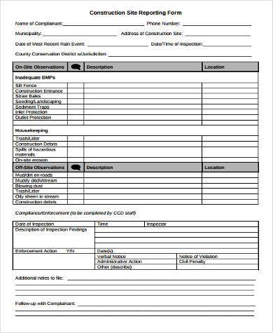 FREE 11+ Sample Construction Report Forms in MS Word | PDF | Pages