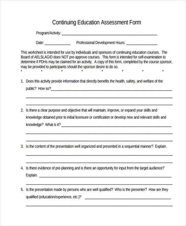 continuing education assessment form1