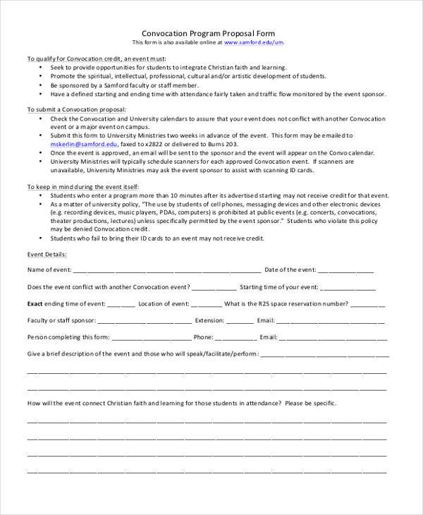 convocation program proposal form