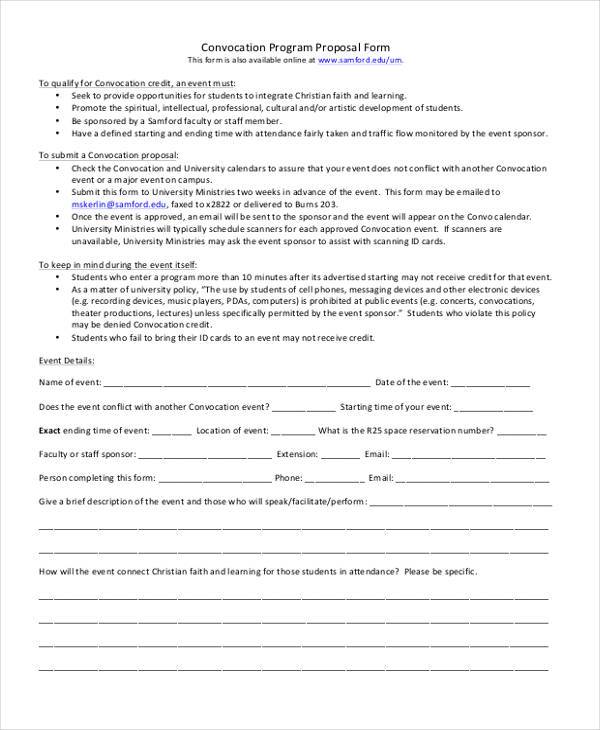 FREE 8+ Program Proposal Forms in PDF | MS Word