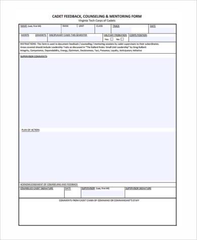 counseling form in pdf