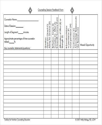 counselling feedback form