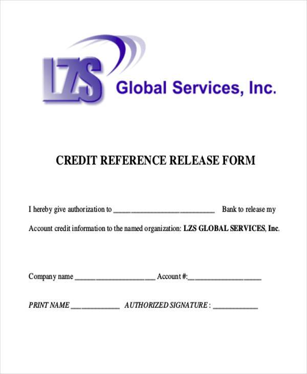 credit reference release form
