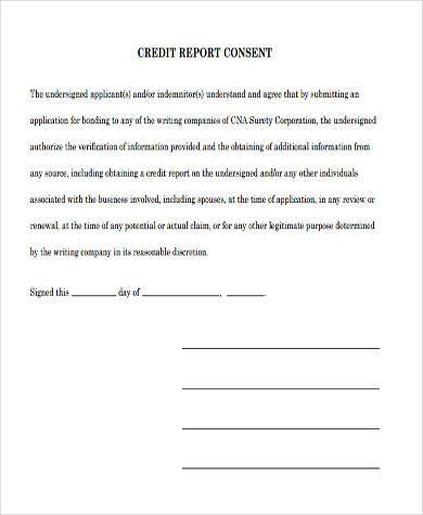 credit report consent form