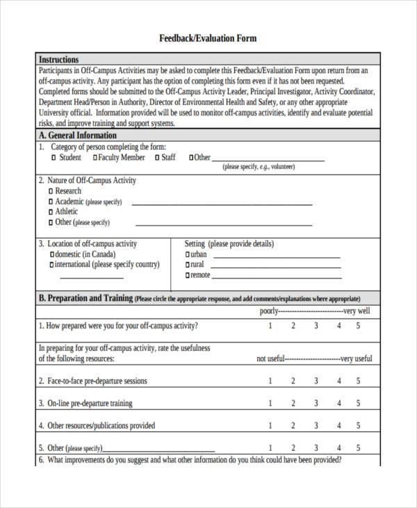 customer feedback evaluation form1