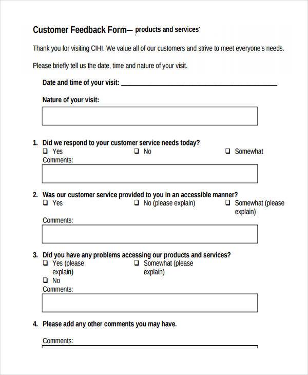 FREE 9+ Sample Product Feedback Forms in PDF | MS Word