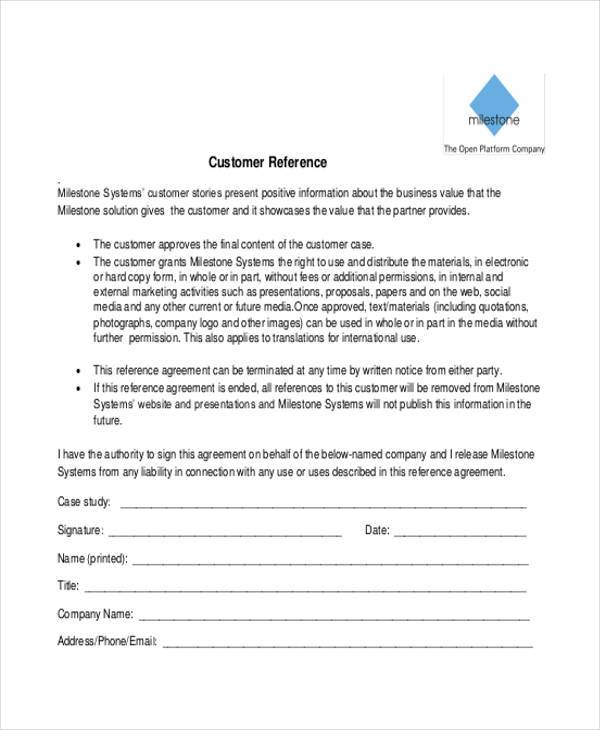 customer reference release form