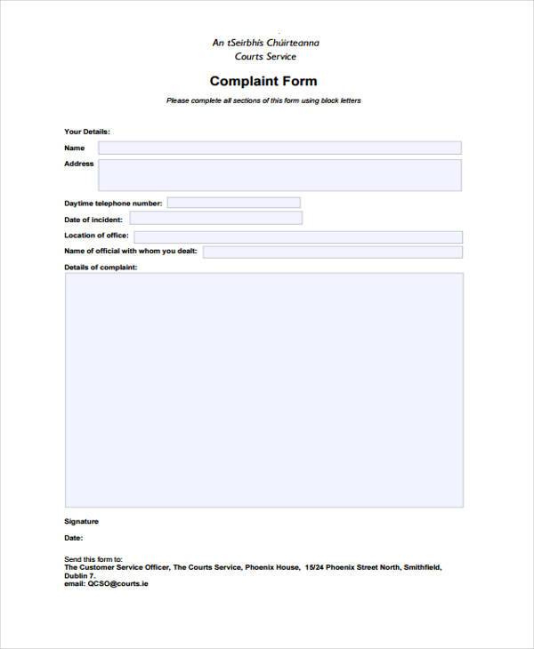 customer service complaint form3