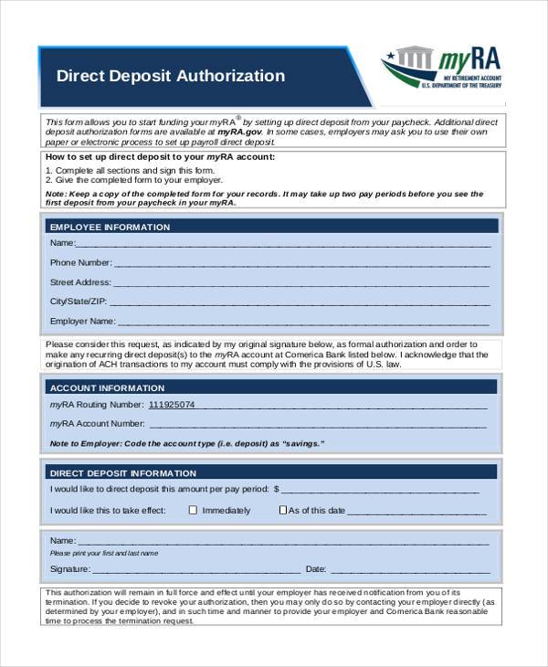 Free Adp Direct Deposit Authorization Form Pdf Eforms