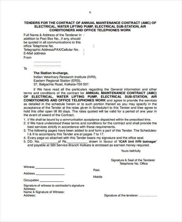 free-8-sample-maintenance-contract-forms-in-pdf-ms-word