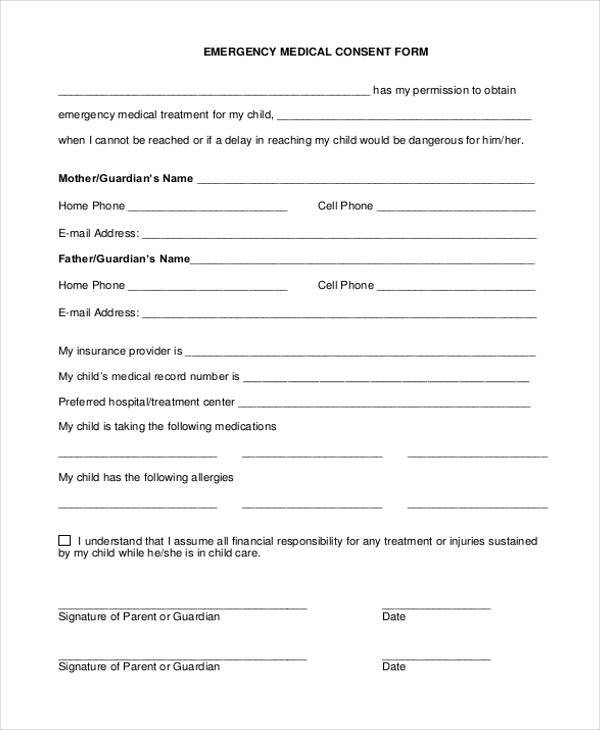 FREE 7 Medical Consent Sample Forms In PDF