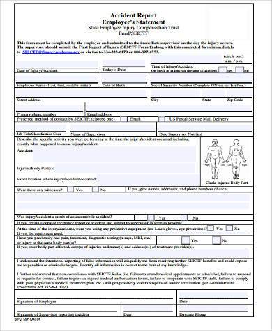 employee accident statement form