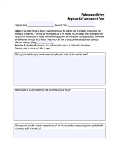 FREE 10+ Sample Employee Assessment Forms in PDF | MS Word | Excel