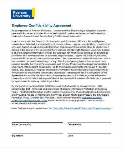 employee confidentiality agreement form