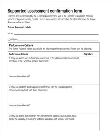 employee confirmation assessment form