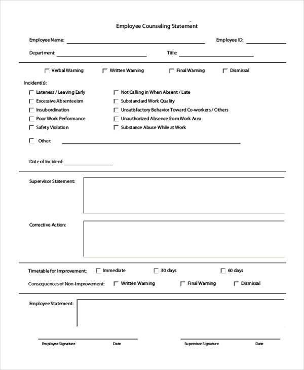 FREE 8+ Employment Statement Form Samples in PDF | MS Word