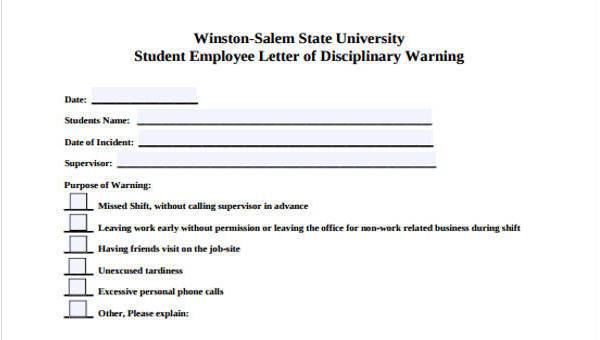 employee discipline form samples
