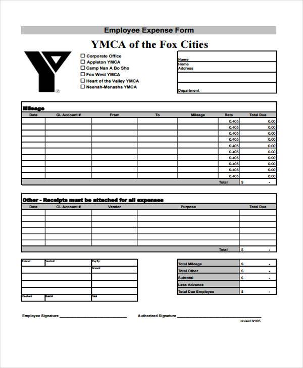 FREE 8+ Sample Employee Expense Forms in PDF | MS Word