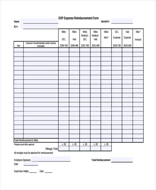 FREE 7 Sample Employee Expense Reimbursement Forms In PDF MS Word