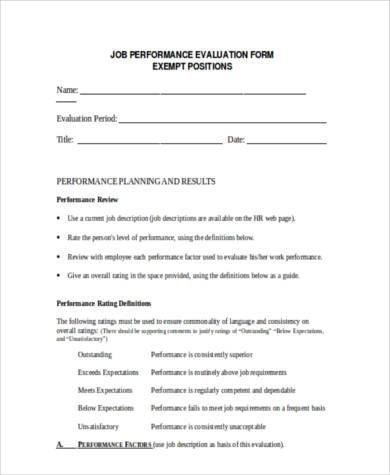 employee feedback evaluation form