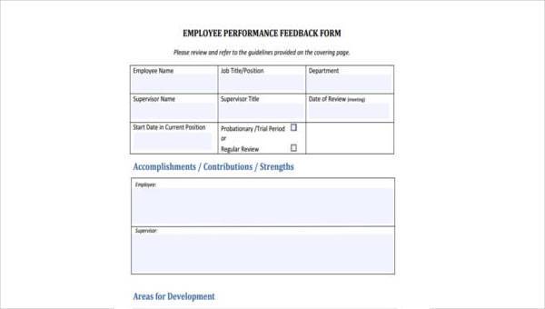 employee feedback form samples