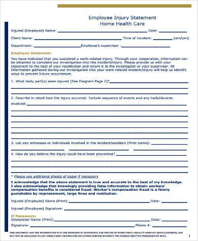 Employee Statement Form Samples - 9+ Free Documents in 