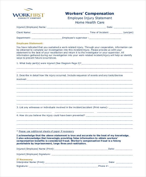 employee injury statement form1