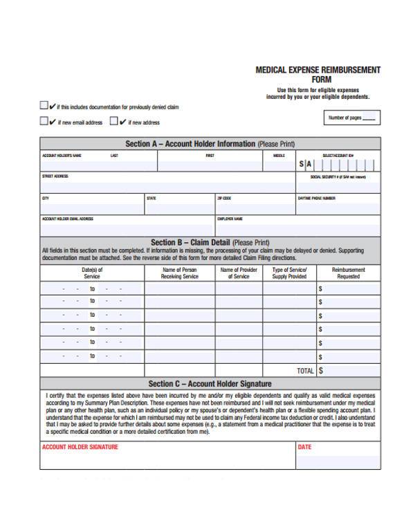 employee medical expense reimbursement form1