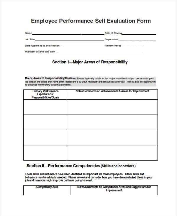 employee performance self evaluation form1