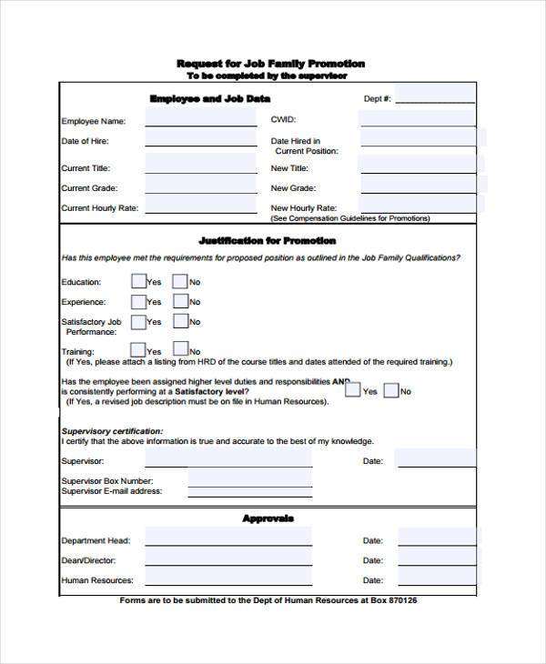 FREE 10 Sample Employee Promotion Forms In PDF MS Word Excel